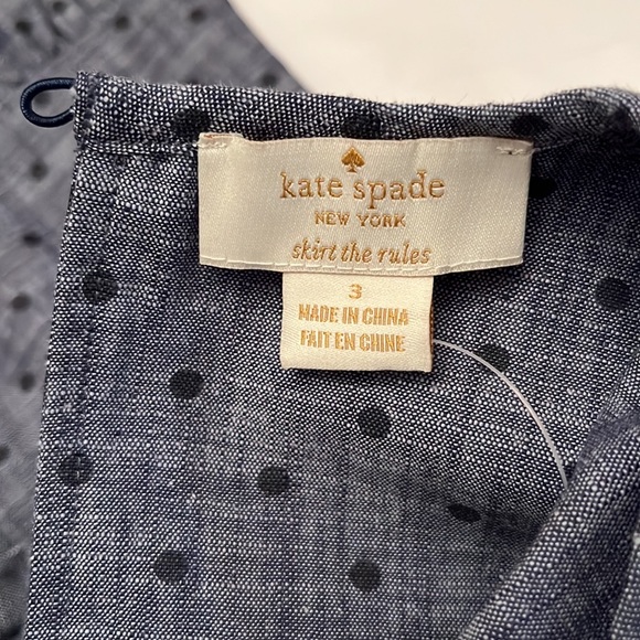 Kate Spade chambray size 3 toddler ruffle dress, NWT - Picture 12 of 16